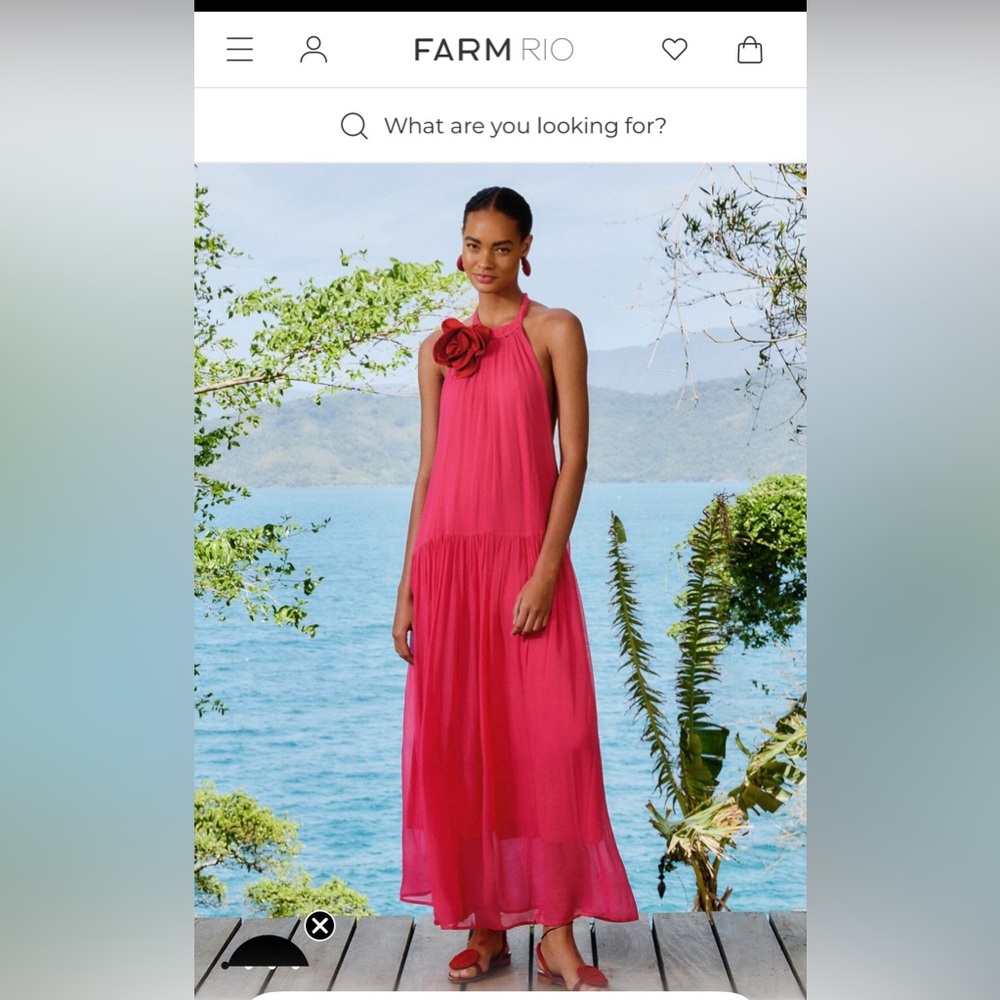 FARM Rio Pink Flower Halter Neck Maxi Dress